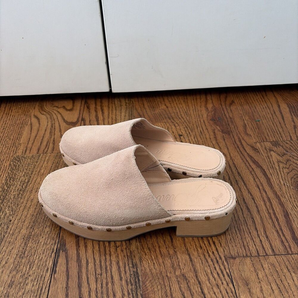 J. Crew Suede Leather Dakota Clogs Studded Boho Hippie Chic Wooden Women’s 6.5 - Picture 3 of 6